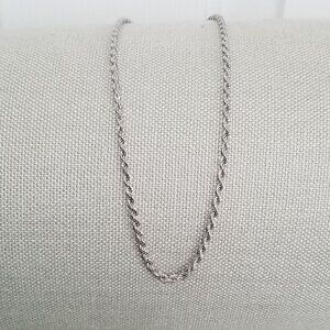 Monet Vintage Rope Twisted Silver Tone Necklace